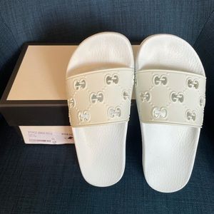 Authentic GUCCI Rubber GG Slide Sandals